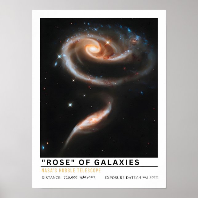 Poster Rosa de Galáxias Arp 273 Educação Espacial (Frente)