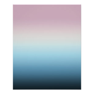 Póster Rosa de Gradação de Pastel Cor-de-Rosa e Azul