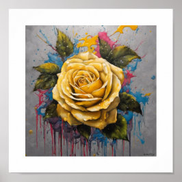 Poster Rosa de lua amarela