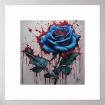 Poster Rosa de Lua de sangue azul