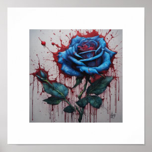 Poster Rosa de Lua de sangue azul