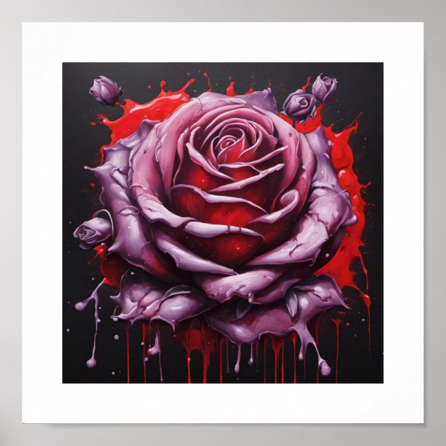 Poster Rosa de Lua de Sangue Rosa (Frente)