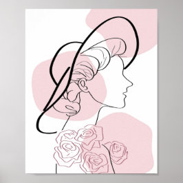 Poster Rosa de Menina Minimalista para Mulheres Moderna