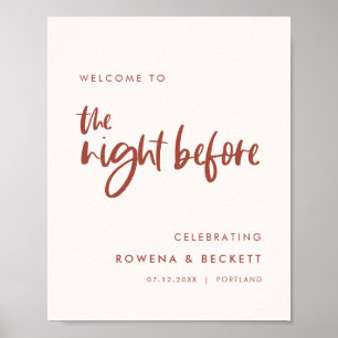 Poster Rosa de neve moderna Bem-vindo à noite anterior