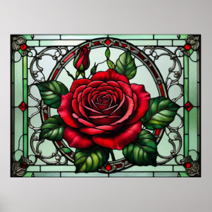 Poster Rosa de vidro colorido