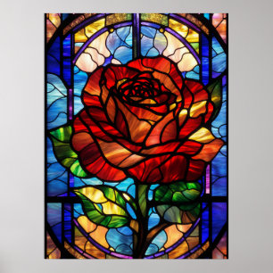 Poster Rosa de vidro retido