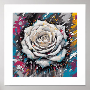 Poster Rosa do Caos Branco