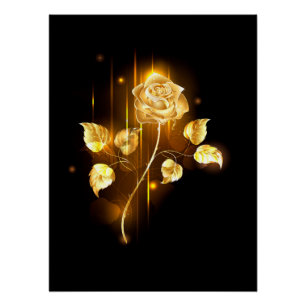 Póster Rosa do ouro ( rosa dourado )