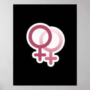 POSTER ROSA DO SÍMBOLO DO AMOR DE LESSBIAN