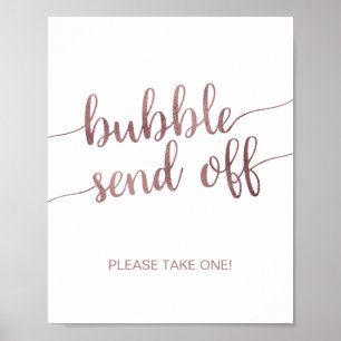 Poster Rosa Dourado Envio de Bolhas