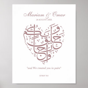Poster rosa Dourado Nikkah Wedding