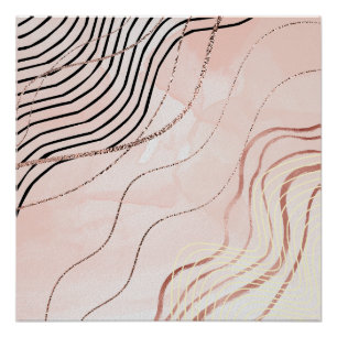 Póster Rosa-Dourado-rosa-menina-branca-boêmia