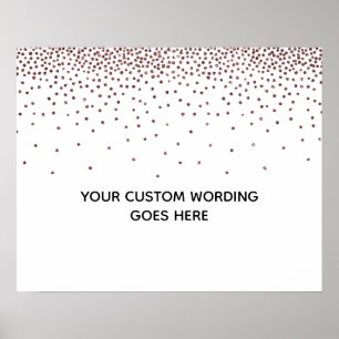 Poster Rosa Dourado Sinalizador de Casamento Personalizad