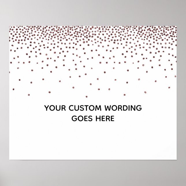 Poster Rosa Dourado Sinalizador de Casamento Personalizad (Frente)