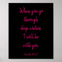 Poster Rosa e Preto, estarei com você por uma citação Bíb