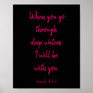 Poster Rosa e Preto, estarei com você por uma citação Bíb