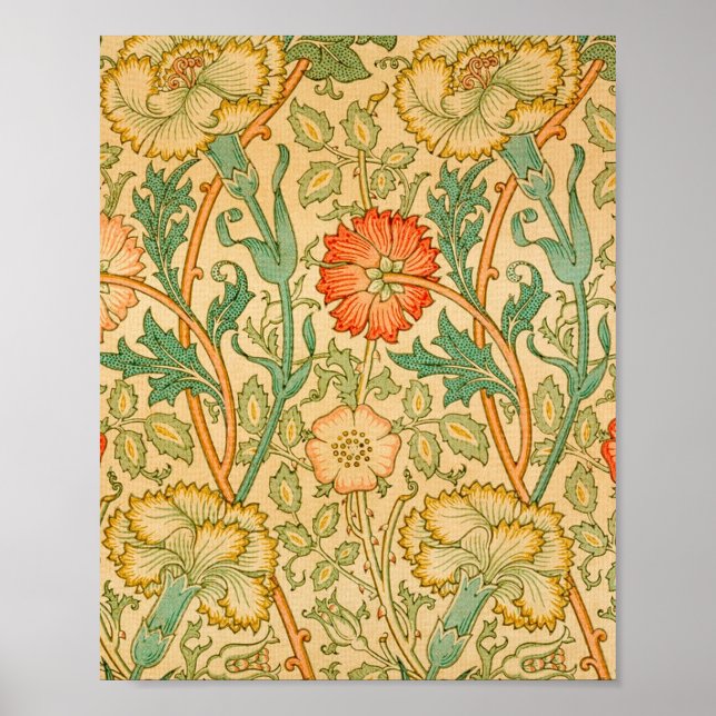 Poster Rosa E Rosa Por William Morris (Frente)