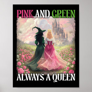 Poster Rosa E Verde Sempre Uma Rainha Bruxa De Halloween