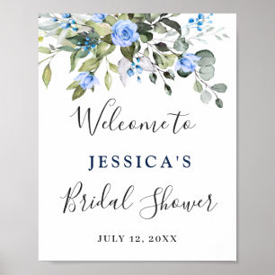 Poster Rosa Elegante Eucalyptus Blue