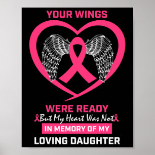 Poster Rosa Em Memória Da Minha Querida Filha Câncer De M
