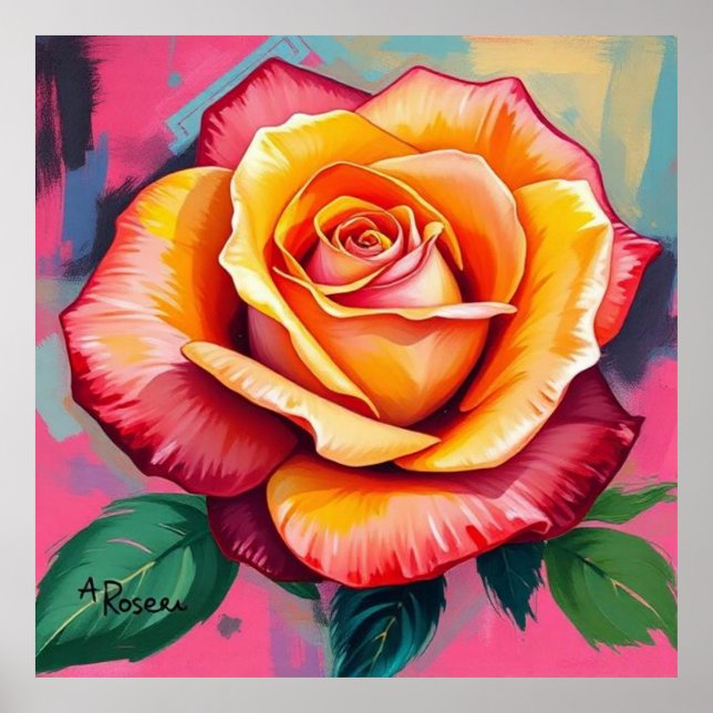Poster Rosa estilo pastel suave y delicado artístico (Frente)