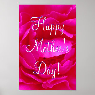 Póster Rosa feliz do rosa do dia das mães mim