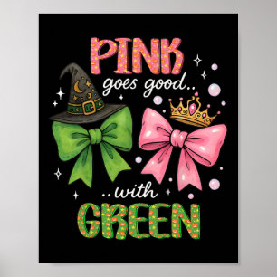 Poster Rosa Fica Bom Com O Pinkand Da Bruxa De Halloween 