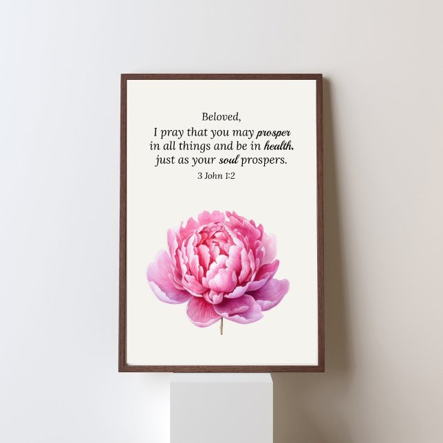 Poster Rosa Floral 3 John 1:2 Escritura Cristã (Criador carregado)