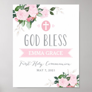 Poster Rosa floral do sinal do comunhão dos deus abenço
