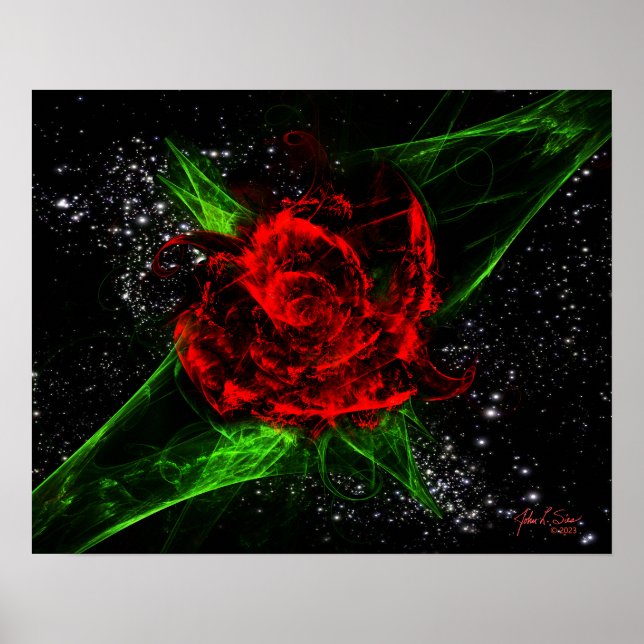 Poster Rosa Fractal (20x16) (Frente)