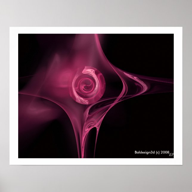 Poster ROSA FRACTAL ,rosa antigo (Frente)
