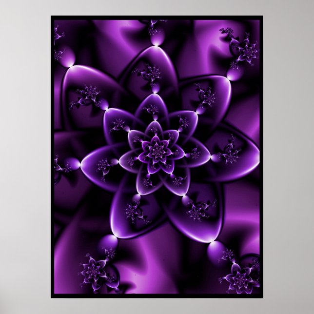 Poster Rosa Fractal Roxa (Frente)