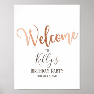 Poster Rosa Gold Foil, sinal de boas-vindas