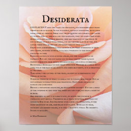Poster Rosa Laranja Pastel e Poema Desiderata