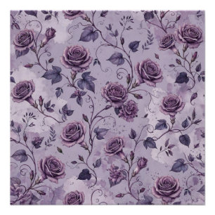Póster Rosa Lavanda Empoeirada Tons Sonhadores Florais
