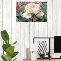 Rosa Luminosa Bege Falso Vidro Manchado Pastel
