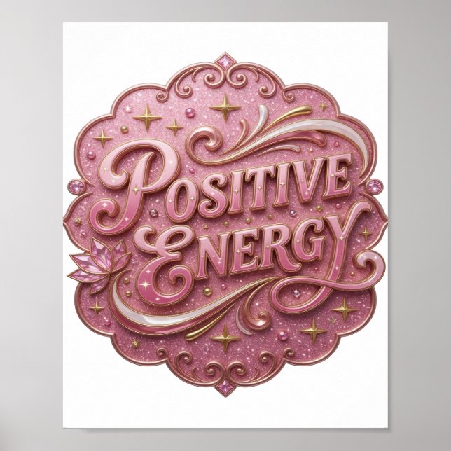 Poster Rosa Marcante ENERGIA POSITIVA (Frente)