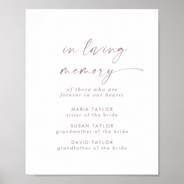 Poster Rosa Moderno Dourado No Memorial De Casamento De M (Frente)
