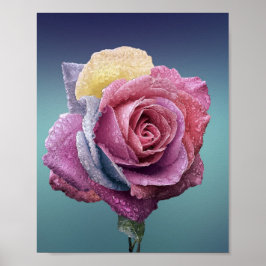 Poster Rosa multicolor