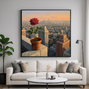 Poster Rosa na borda