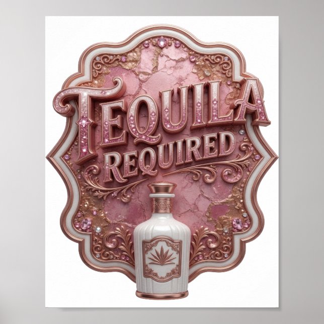 Poster Rosa na Moda TEQUILA NECESSÁRIO (Frente)
