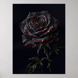 Poster Rosa Negra — Impasto Botânico Gótico