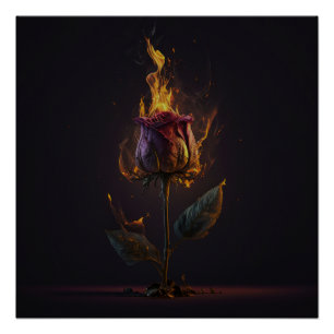 Póster rosa no fogo