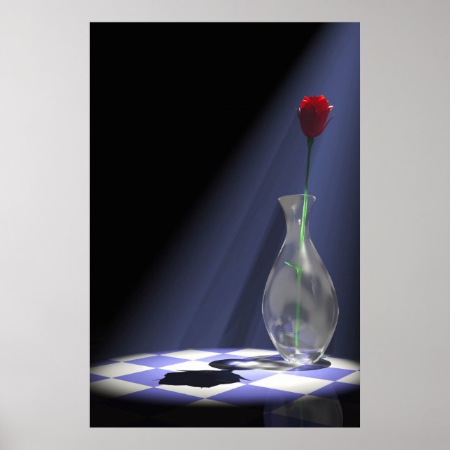 Poster rosa no vaso (Frente)