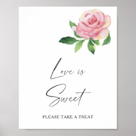 Poster Rosa - o amor é doce aproveite
