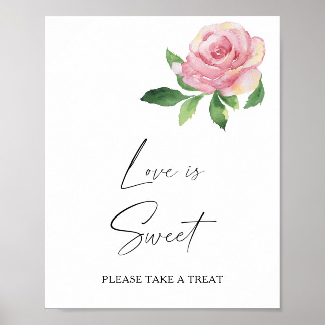 Poster Rosa - o amor é doce aproveite (Frente)