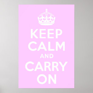 Póster Rosa Pálido, mantenha a calma e continue