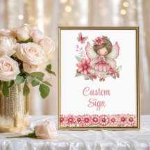 Rosa Pastel Encantador Fada Floral 4º Aniversário
