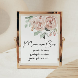 Poster Rosa Pó Rosa É uma Menina Chá de Bebê Mãe Osa Sina