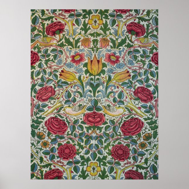 Poster Rosa por William Morris (Frente)